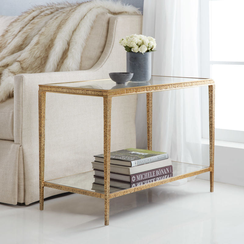 Sculpture Side Table-Antique Brass