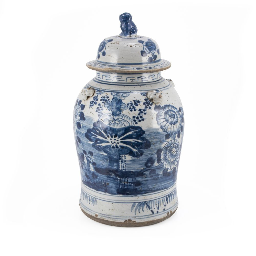 Vintage Temple Jar Four Season Plants
