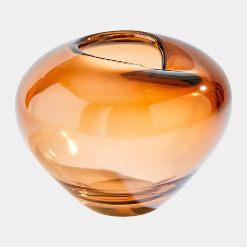 Undulating Vase-Dark Amber