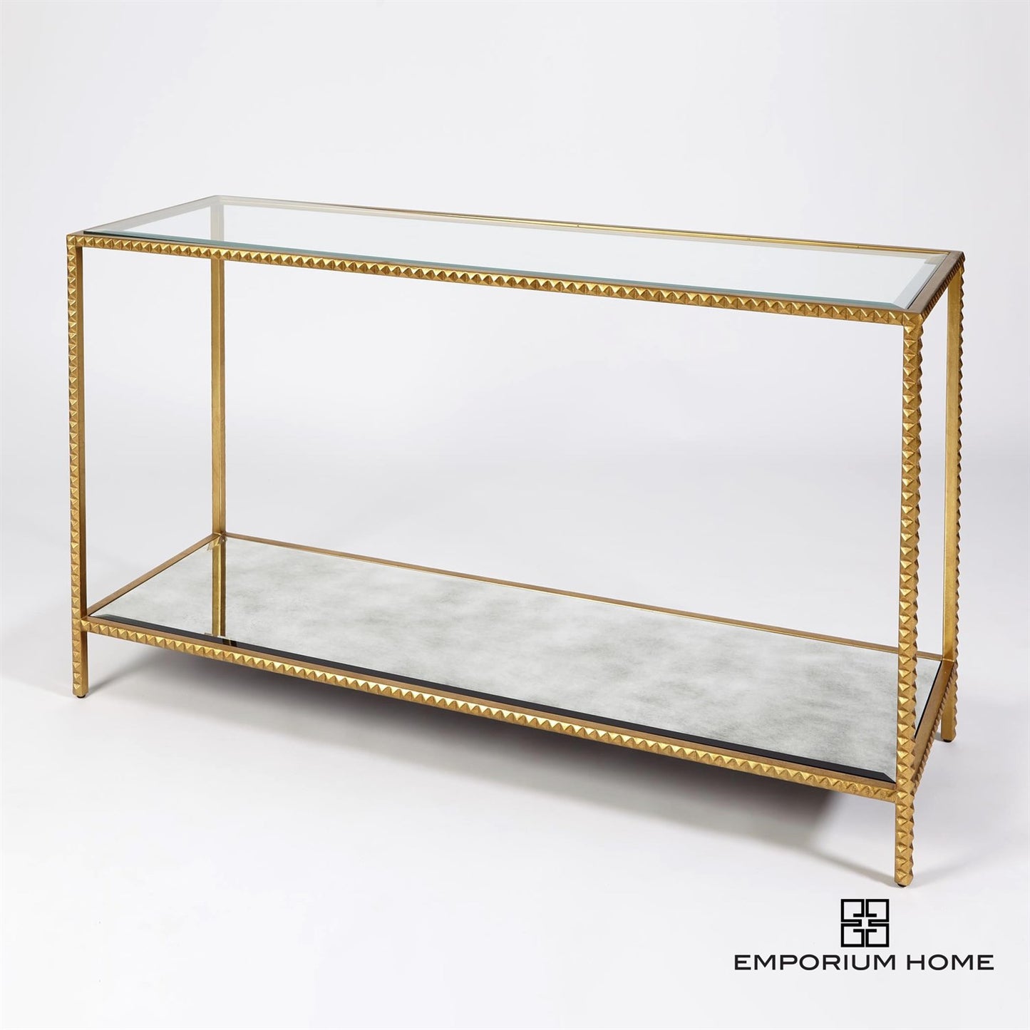 STUD CONSOLE TABLE-GOLD LEAF