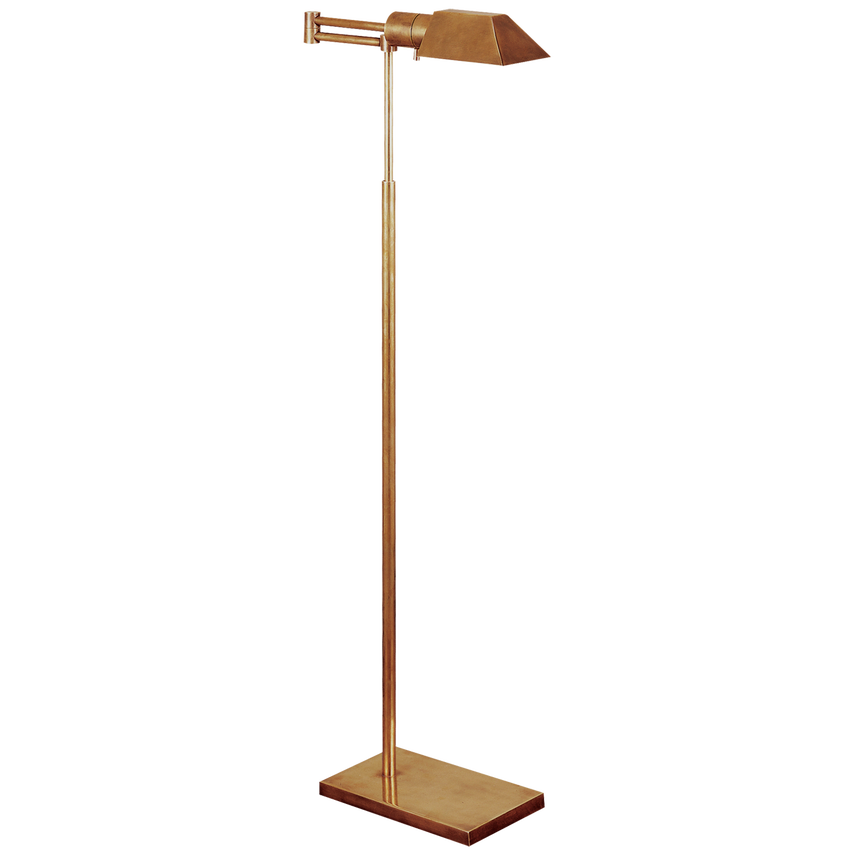 Studio Swing Arm Floor Lamp in Hand-Rubbed Antique Brass