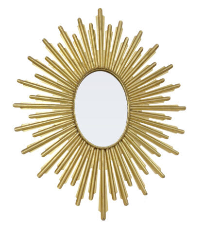 Antique Gold Oval Starburst Mirror