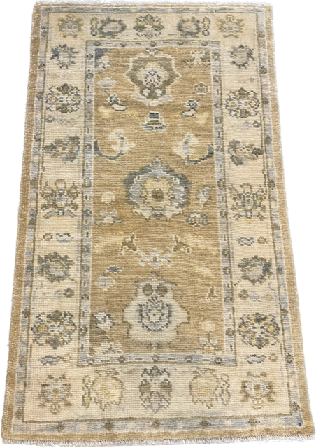 VINTAGE RUG - TAN/BLUE