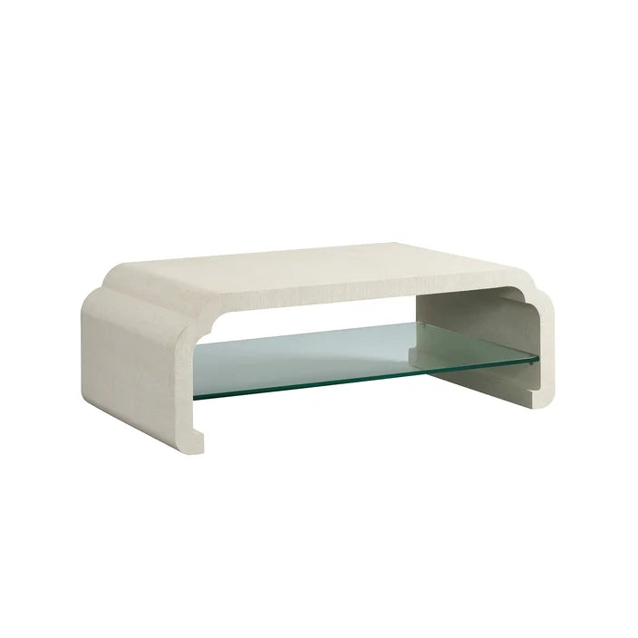 Pietra Rectangular Coffee Table with Glass Shelf