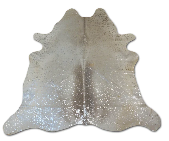 Metallic Silver Cowhide Rug