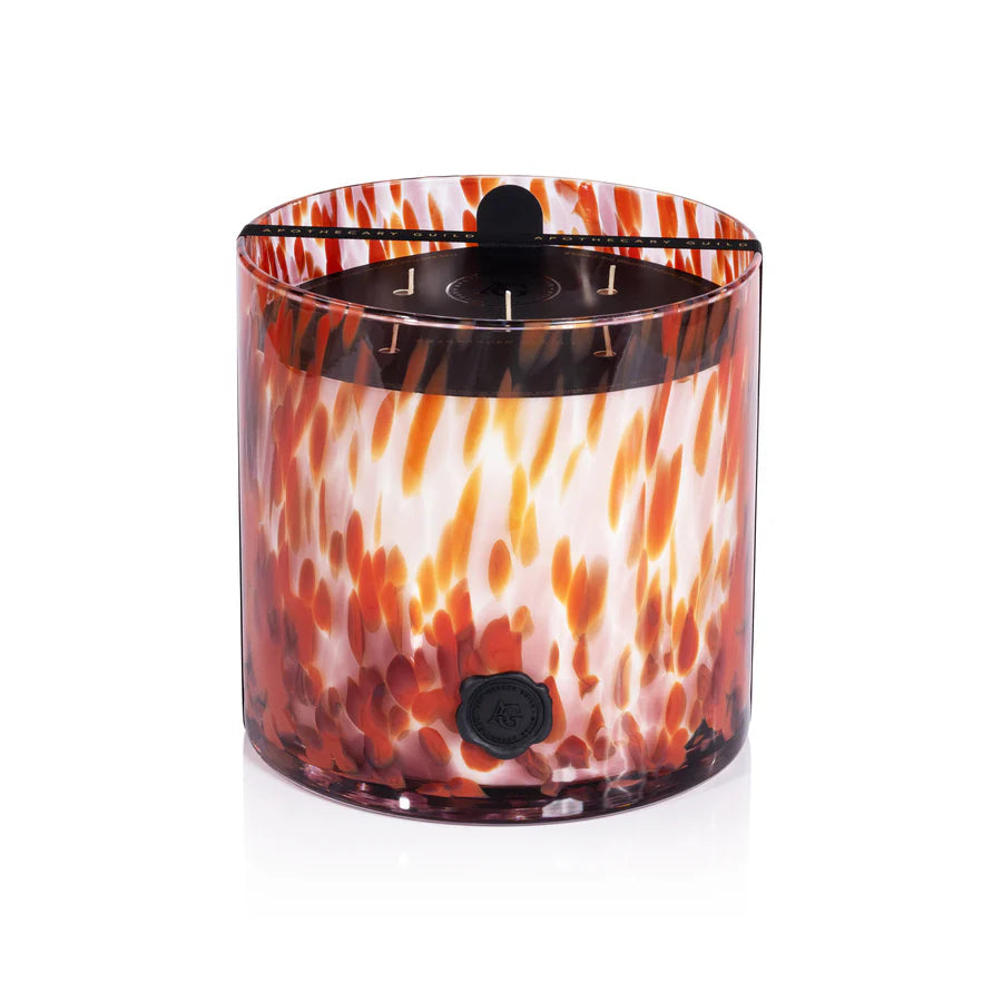 Apothecary Guild Opal Glass Five-Wick Candle Jar- RED