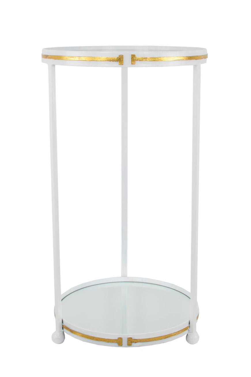 White & Gold End Table
