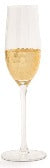 Gold Faceted Champagne Flute, Set of 4