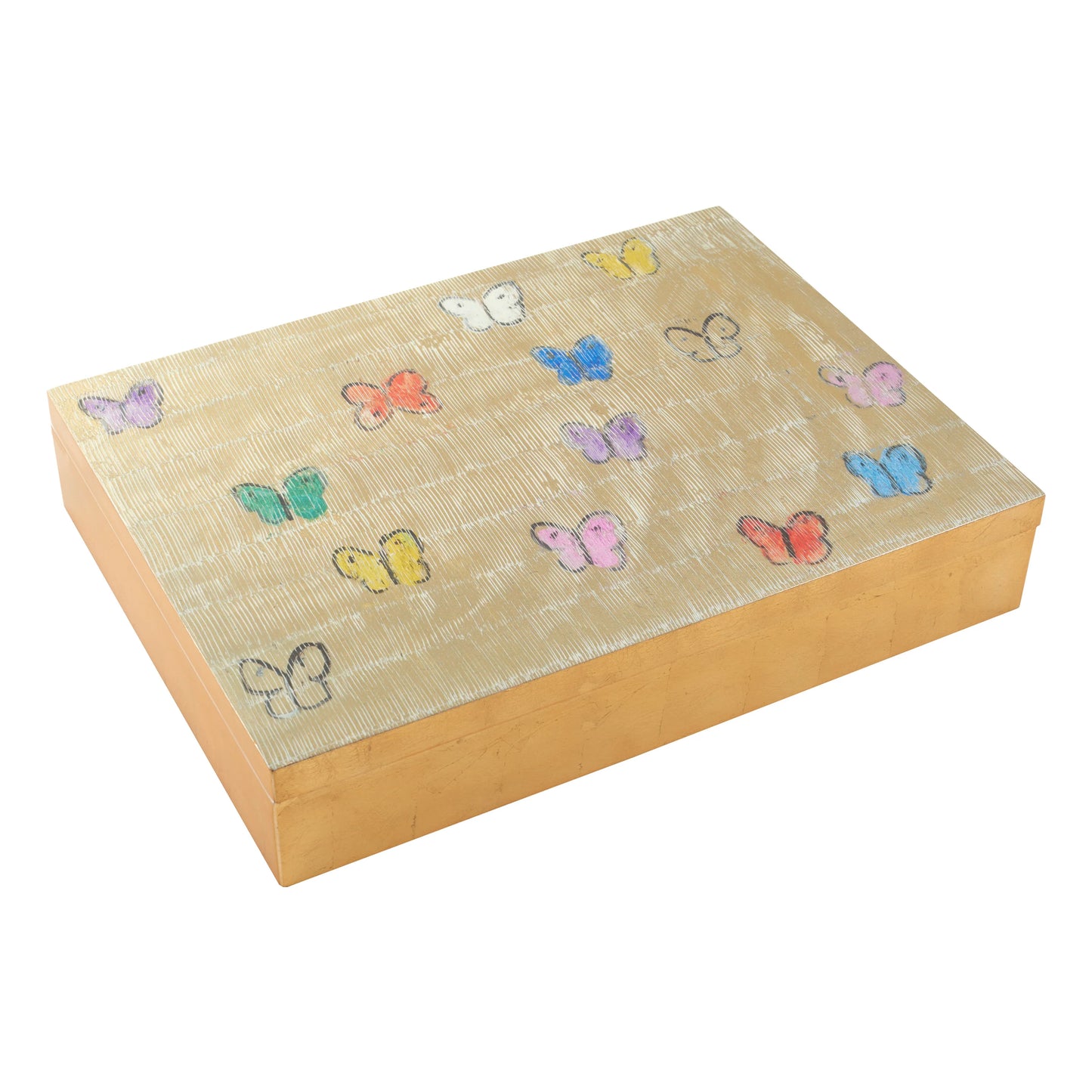 Summer Butterflies Gold Leaf Box
