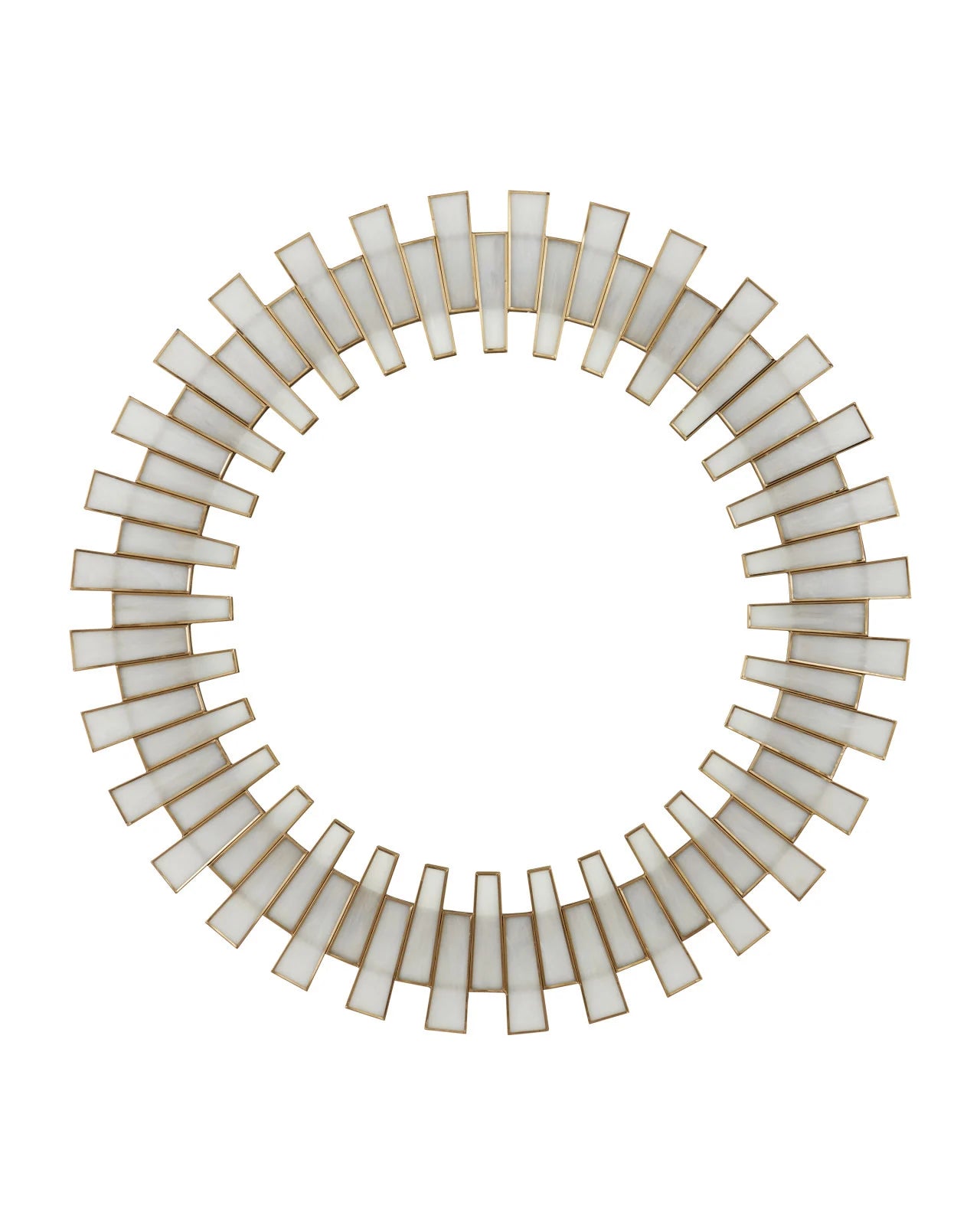 Glasdele White Round Mirror