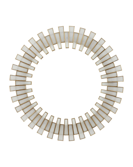 Glasdele White Round Mirror