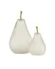 Glass White Pear Set of 2