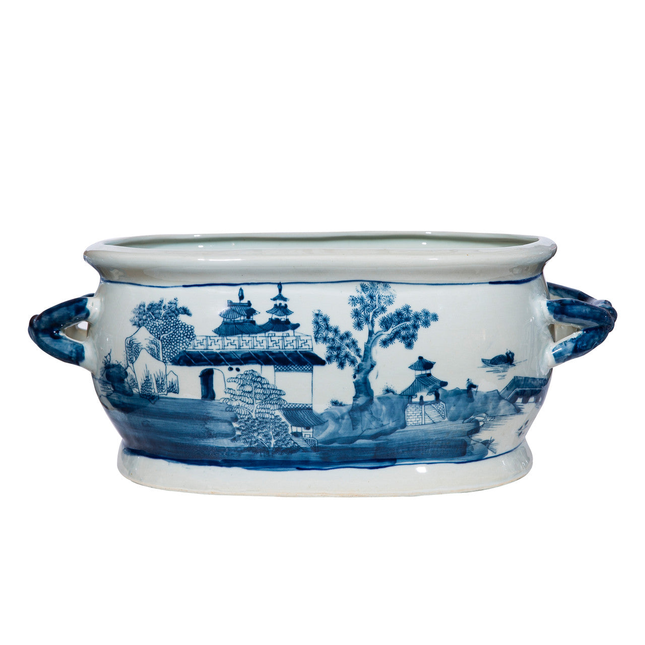 Blue And White Mountaintop Temple Foot Bath Planter