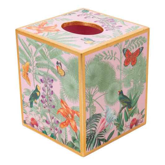 Paradise Garden Square Lacquer Tissue Box Cover