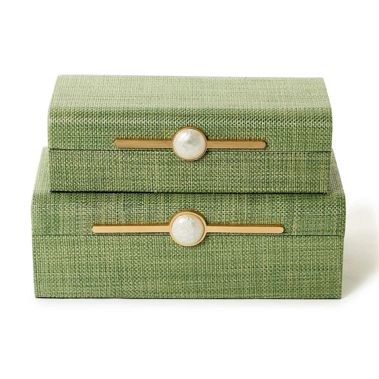 Monaco Green Faux Seagrass box