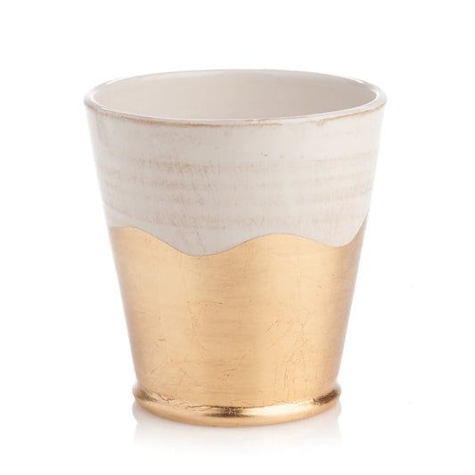Wave Cachepot with Gold Accents