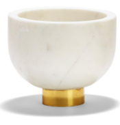 Ice White Marble Bowl on Golden Base-Large