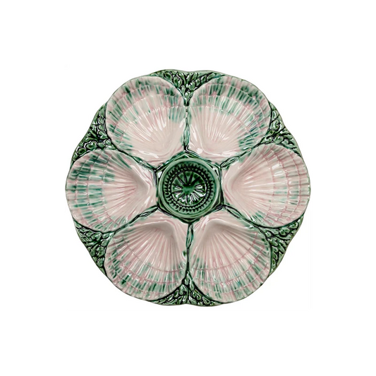 NOLA Oyster Plate, Green & Pink