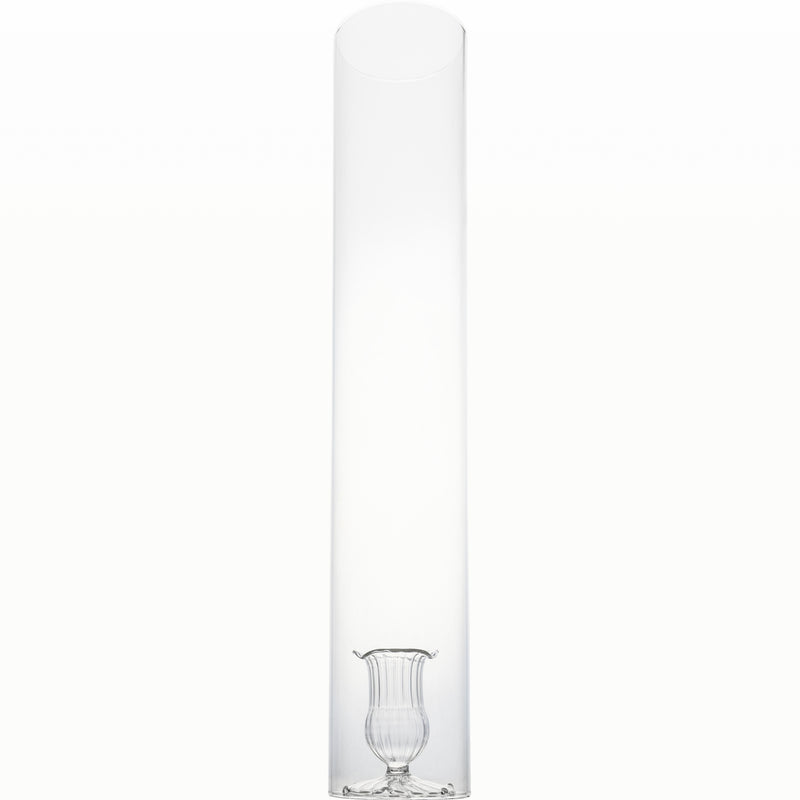 2-Piece Candleholder w/ Cylinder, Clear