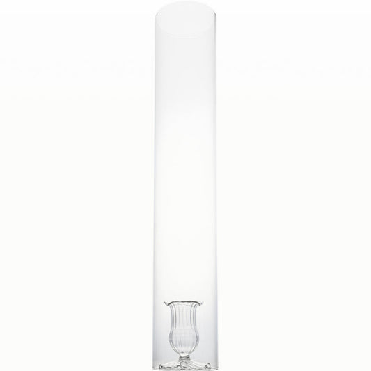 2-Piece Candleholder w/ Cylinder, Clear