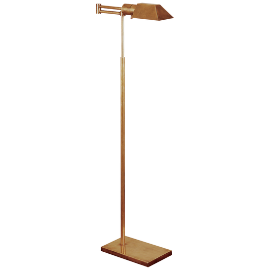 Studio Swing Arm Floor Lamp in Hand-Rubbed Antique Brass