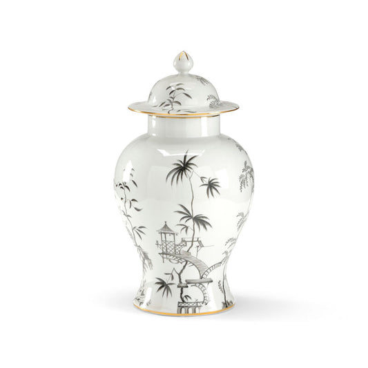 Black/White Chinoiserie Jar