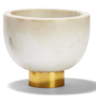 Ice White Marble Bowl on Golden Base