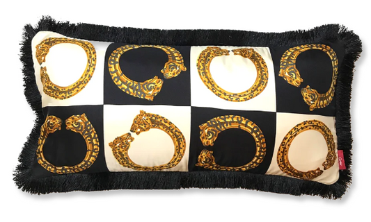 CARTIER Duos de Tigres Vintage Silk Scarf Pillow