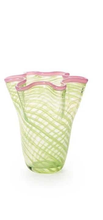Rialto Swirl Flare Vase- Pink