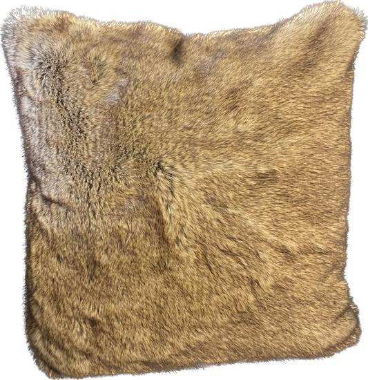 BROWN FUR PILLOW