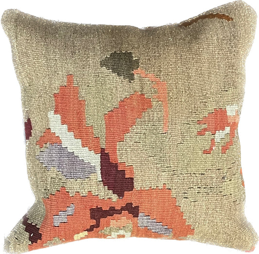 WOVEN PILLOW - CORAL