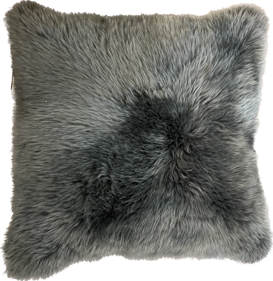 GREY FUR PILLOW