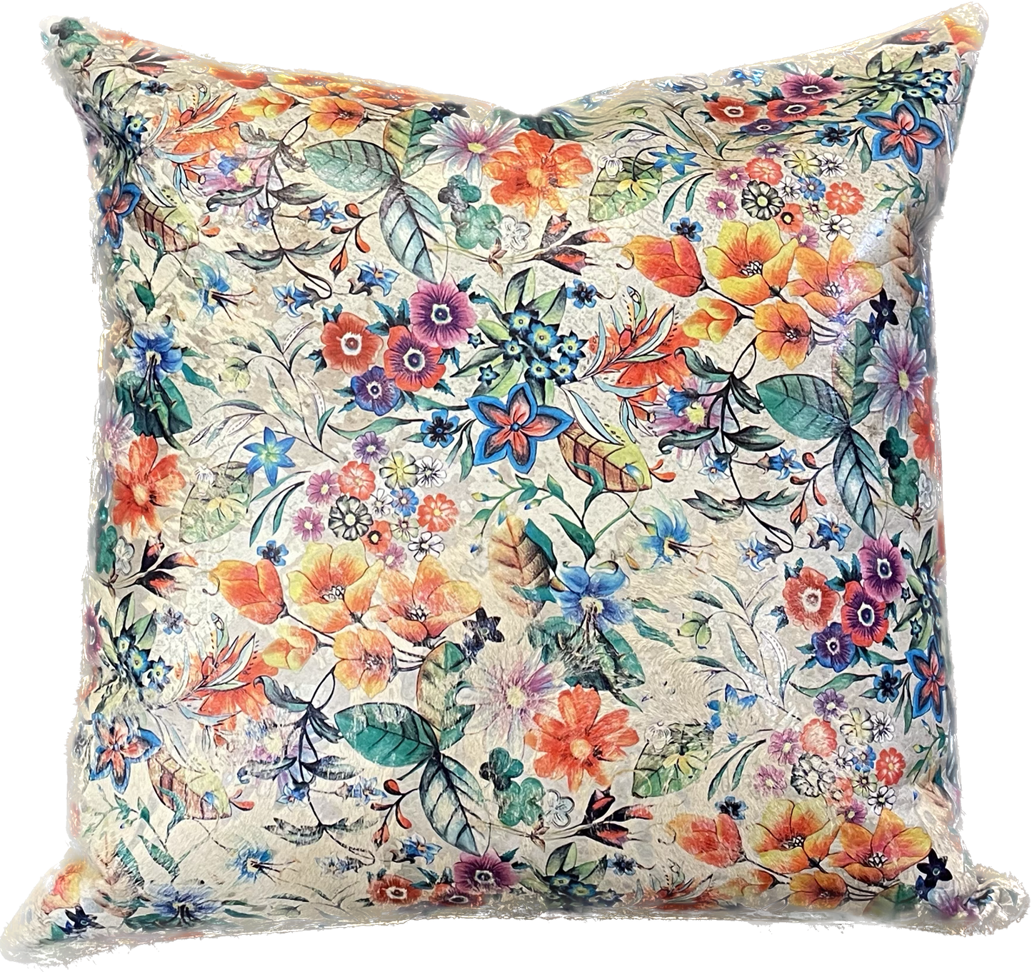 FLORAL LEATHER PILLOW