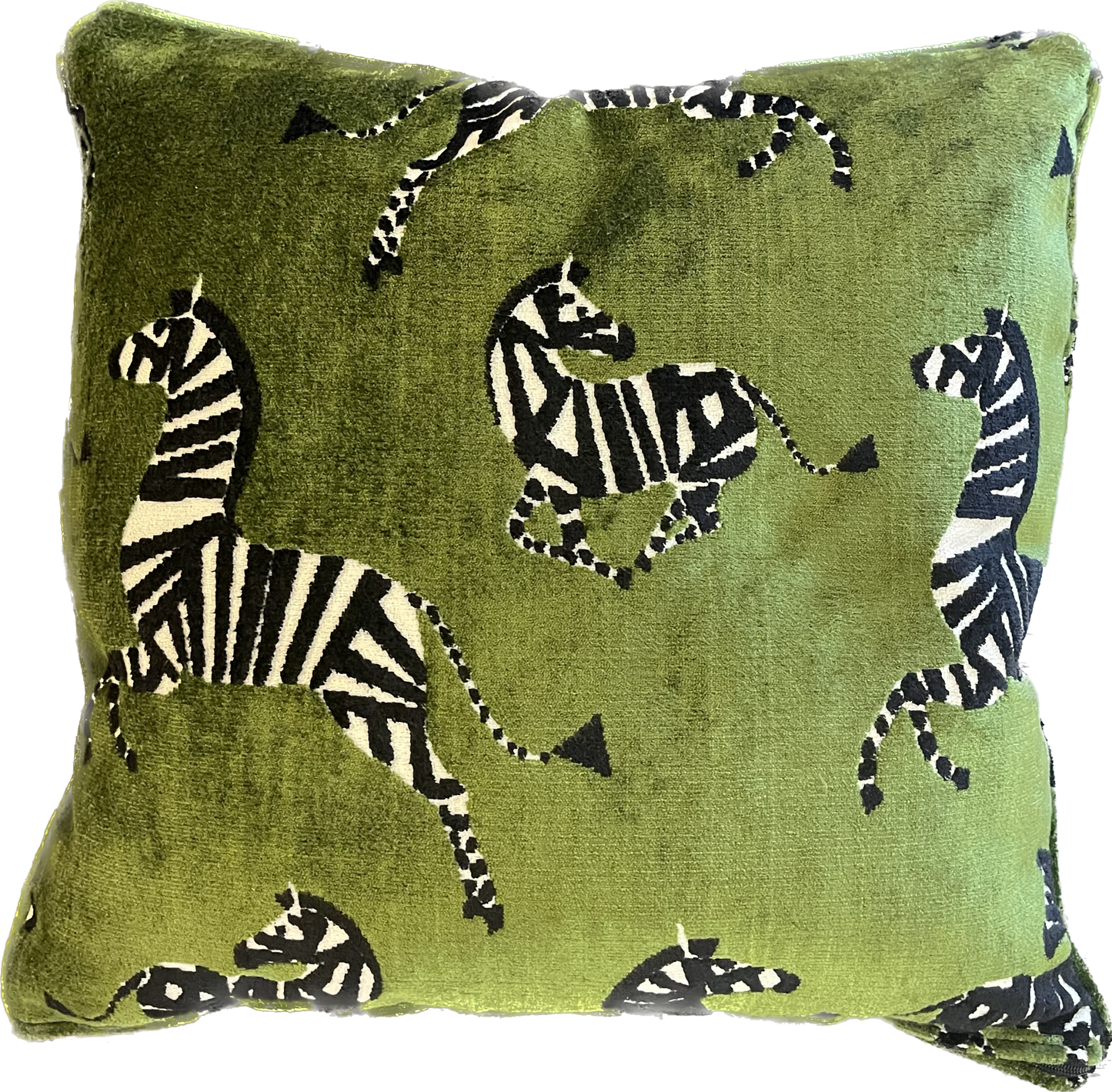 GREEN ZEBRA PILLOW