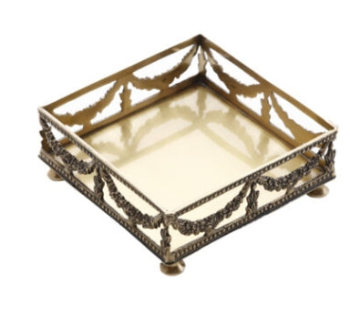 Antique Brass Garland Cocktail Napkin Holder