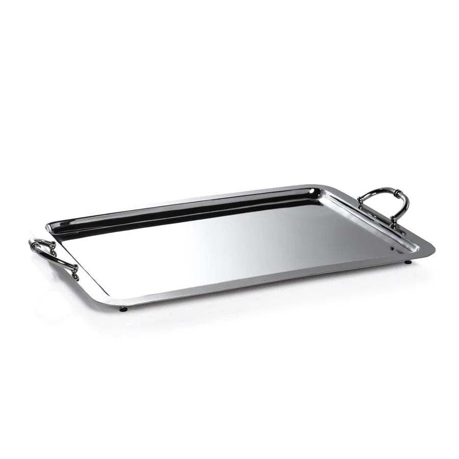 Manetta Alloy and Brass Tray - Polished Nickel - 24 in
