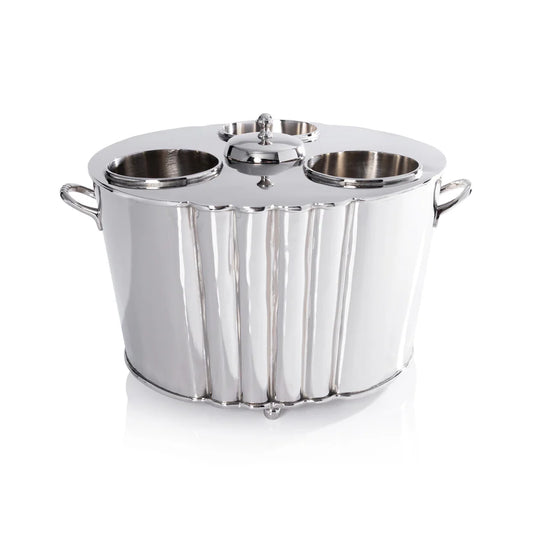 Alsace Brass Three-Bottle Wine / Champagne Cooler - Polished Nickel