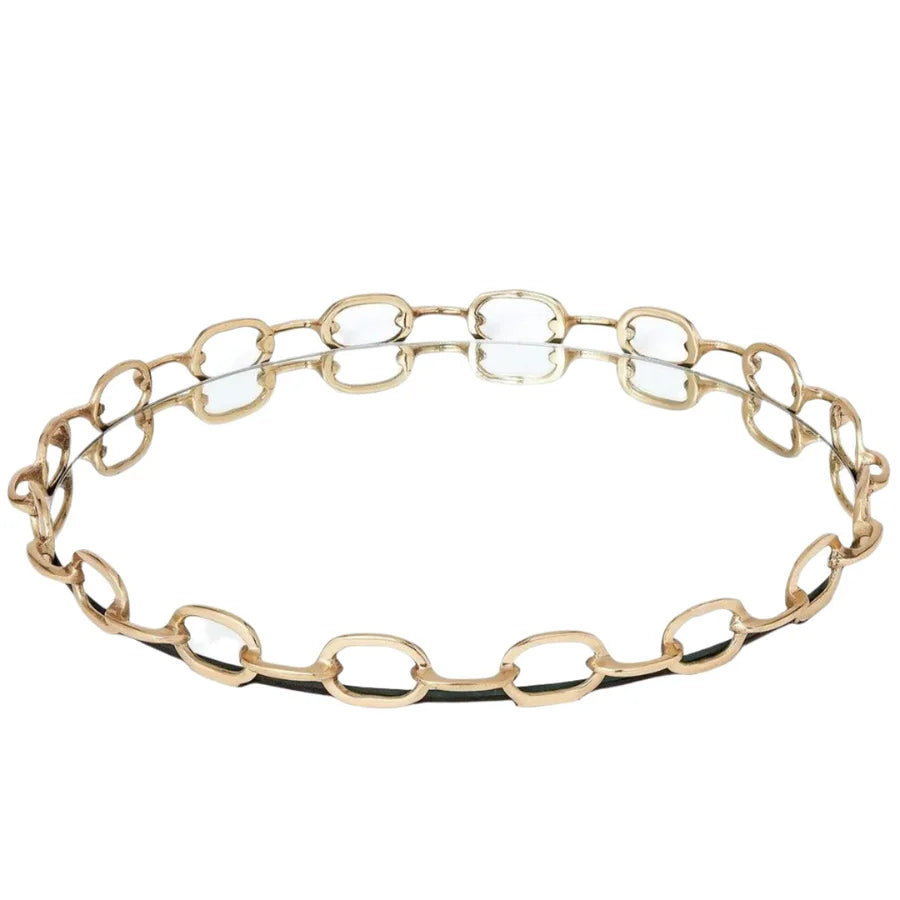 Linked Mirrored Tray-Brass