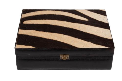 ZEBRA HIDE & LEATHER BOX