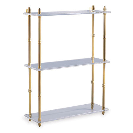 Carmel Brass/Lucite Shelf Wide