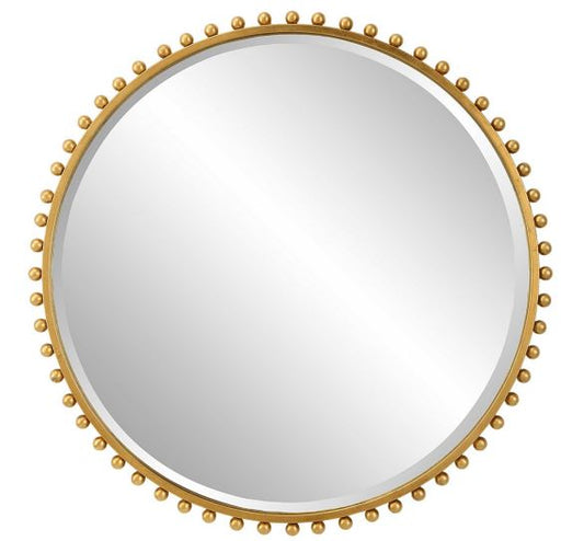 Taza Round Mirror, Gold