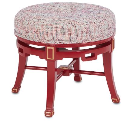 Scarlett Red Confetti Ottoman