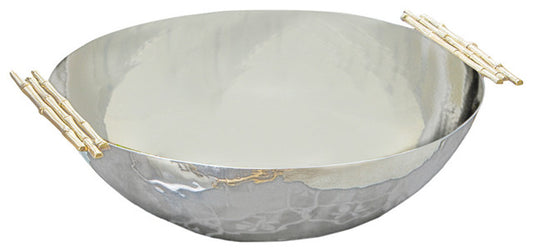 Nickel and Gold Bamboo Bowl